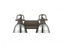 Golden Canada 3602-BA2 RBZ-CH - Duncan 2-Light Bath Vanity in Rubbed Bronze with Chrome
