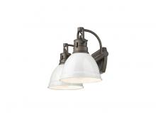 Golden Canada 3602-BA2 RBZ-WH - Duncan 2-Light Bath Vanity in Rubbed Bronze with White