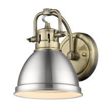 Golden Canada 3602-BA1 AB-PW - Duncan 1-Light Bath Vanity in Aged Brass with Pewter