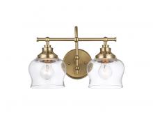 Golden Canada 3610-BA2 BCB-CLR - Daphne 2-Light Vanity Light in Brushed Champagne Bronze with Clear Glass