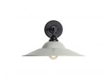 Golden Canada 5096-OWL15 BLK-MGY - Croma 15" Wall Sconce - Outdoor in Matte Black with Matte Gray Shade