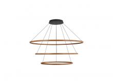 Golden Canada 5460-59-47-35 WA - Veritas 3 Tier - 59" LED Ring Chandelier in Walnut