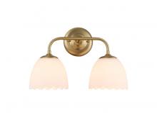 Golden Canada 6954-BA2 BCB-OP - Dorinda 2-Light Vanity Light in Brushed Champagne Bronze with Opal Glass