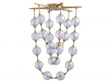 Golden Canada 9013-34 BCB - Pearla 34" LED Pendant in Brushed Champagne Bronze with Iridescent Glass Shade