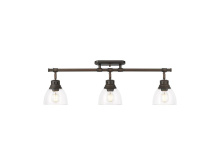 Golden Canada 3602-3SF RBZ-CLR - Duncan 3-Light Semi-Flush - Track Light in Rubbed Bronze with Clear Glass