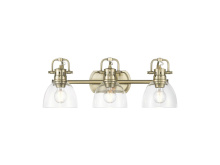 Golden Canada 3602-BA3 AB-CLR - Duncan 3-Light Bath Vanity in Aged Brass with Clear Glass