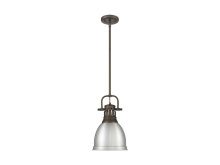 Golden Canada 3604-S RBZ-PW - Duncan Small Pendant with Rod in Rubbed Bronze with Pewter