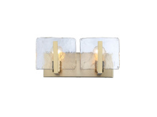 Golden Canada 3164-BA2 BCB-HWG - Aenon BCB 2 Light Bath Vanity in Brushed Champagne Bronze with Hammered Water Glass Shade
