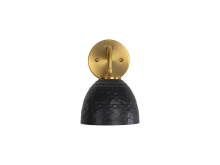 Golden Canada 6950-1W MBS-BLK - Shepard 1-Light Wall Sconce in Modern Brass with Matte Black