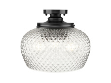Golden Canada 1088-3SF BLK-CLR - Adeline 3 Light Semi-Flush in Matte Black with Clear Glass Shade