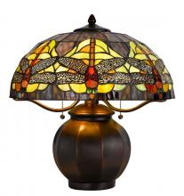  BO-3012TB - 60W x 2 Tiffany table lamp with pull chain switch with metal lamp body