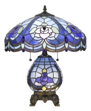  BO-2799TB - 60W X 2 Tiffany Table Lamp With 7W Night Light
