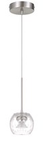  UP-1123 - Ithaca 3000K, 8W, 700 Lumen, 90 CRI Dimmable LED Glass Mini Pendant With Clear Bulbbed Glass