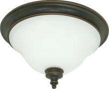 Nuvo 60/1101 - 2-Light Dome Flush Mount Ceiling Light Fixture in Rustic Bronze with White Satin Glass