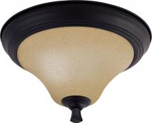 Nuvo 60/1725 - 2-Light Small Dome Flush Mount Ceiling Light Fixture in Mountain Lodge Finish with Toasted Honey