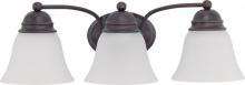 Nuvo 60/3357 - 3-Light Vanity Light Fixture in Mahogany Bronze Finish with Frosted Glass and (3) 13W GU24 Lamps