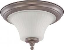 Nuvo 60/4021 - 2-Light Flush Mount Lighting Fixture in Aged Pewter Finish with Frosted Etched Glass