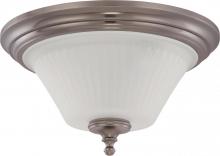 Nuvo 60/4022 - 3-Light Flush Mount Lighting Fixture in Aged Pewter Finish with Frosted Etched Glass