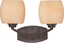 Nuvo 60/4202 - 2-Light Vanity Light Fixture in Vintage Bronze Finish with Cream Beige Glass