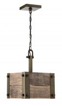  60/6421 - Winchester - 1 Light Mini Pendant with Aged Wood - Bronze