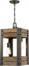  60/6425 - Winchester - 2 Light Pendant with Aged Wood - Bronze Finish