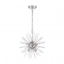  60/6991 - Cirrus - 6 Light Chandelier - with Glass Rods - Polished Nickel Finish