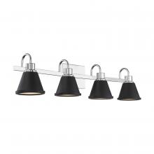  62/1474 - Bette - 4 Light LED Vanity -Polished Nickel and Matte Black Metal Finish