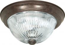  SF76/607 - 2 Light - 13" Flush with Ribbed Glass - Old Bronze Finish
