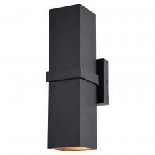  T0661 - Lavage 14-in. H 2 Light Outdoor Wall Light Textured Black