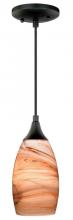  P0173 - Milano 4.75-in Mini Pendant Toffee Swirl Glass Oil Rubbed Bronze