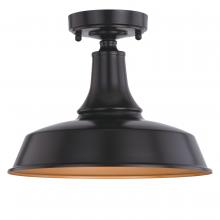 Vaxcel International T0570 - Dorado 12" Outdoor Semi-Flush Mount Dark Bronze w/Light Gold
