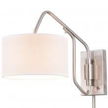  W0327 - Marcin 10-in Swing Arm Wall Light Satin Nickel