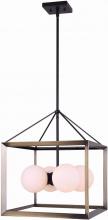  ICH738A04BKG15 - Leo 4Lt Chandelier Matte Blk & Gold