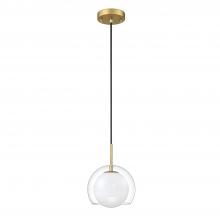 Kendal PF147-BRS - SERENO 1-Light Pendant in a Brass finish with Clear and White glass