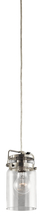 Kichler 42878NI - Brinley 1 Light Mini Pendant Brushed Nickel 