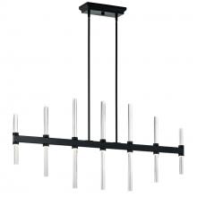  52670BK - Sycara 48.25 Inch 14 Light LED Linear Chandelier with Faceted Crystal in Black