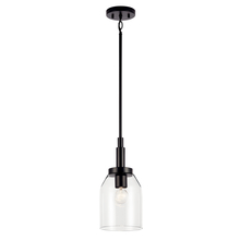  52725BK - Madden 15 Inch 1 Light Mini Pendant with Clear Glass in Black