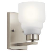  55010NI - Vionnet 8.5" 1 Light Wall Sconce with Satin Etched Glass in Brushed Nickel