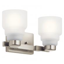  55011NI - Vionnet 14.5" 2 Light Vanity Light with Satin Etched Glass in Brushed Nickel