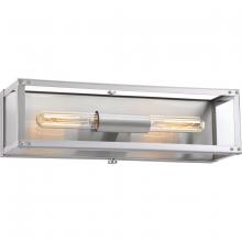  P300135-135 - Union Square Collection Two-Light Stainless Steel Clear Glass Coastal Bath Vanity Light