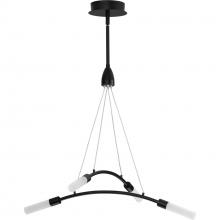  P400262-031-30 - Kylo LED Collection Four-Light Matte Black and Frosted Acrylic Modern Style Chandelier Light