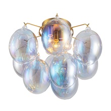  AC11993LU - Globo Collection 4-Light Semi-Flush Mount Iridescent and Brass