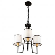  SC13343BK - Coco 3 Light Chandelier Black and Gold