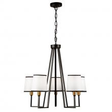  SC13345BK - Coco 5 Light Chandelier Black and Gold