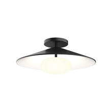  FM22815-BK/WH - CRUZ 15" Flush Mount Blk + Wht Metal Shade