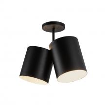  SF58814-BK - Keiko 14-in Black 2 Lights Semi-Flush