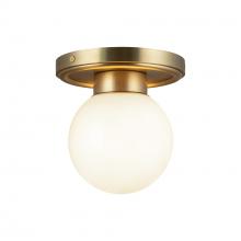  SF407306BGGO - Fiore 6-in Brushed Gold/Glossy Opal Glass 1 Light Semi-Flush