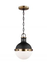  6177101-112 - Hanks transitional 1-light indoor dimmable mini ceiling hanging single pendant light in midnight bla