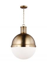  6677101-848 - Hanks transitional 1-light indoor dimmable large ceiling hanging single pendant light in satin brass