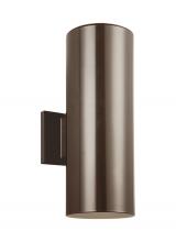  8413897S-10 - Outdoor Cylinders transitional 2-light integrated LED outdoor exterior small wall lantern sconce in
